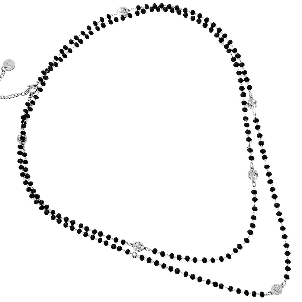 Collana doppio o triplo giro con 200 Cristalli - Alberi della vita Silver -Beloved_gioielli