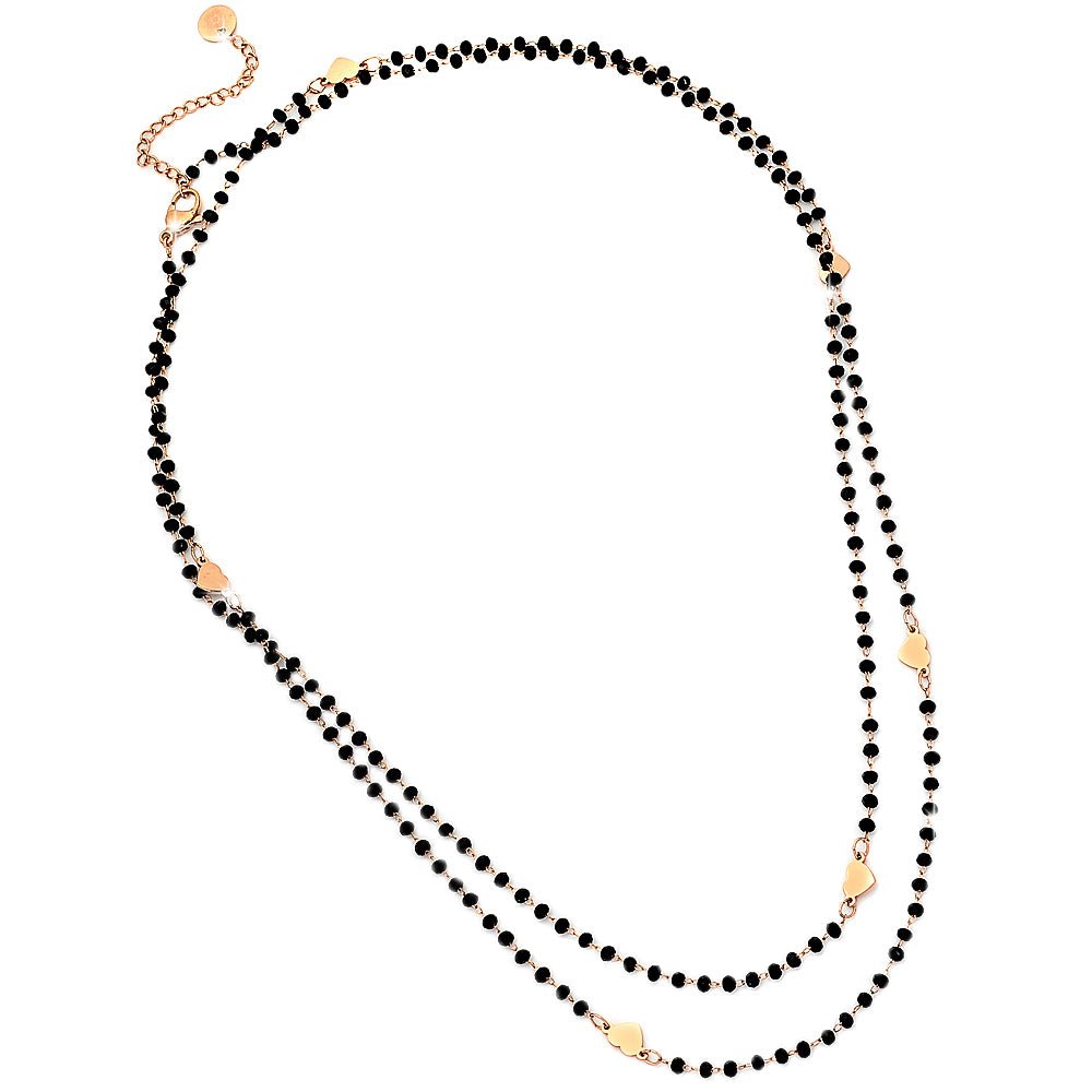 Collana doppio o triplo giro con 200 Cristalli - Cuori Rose Gold -Beloved_gioielli