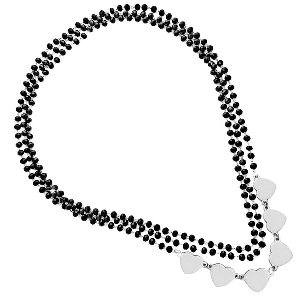 Beloved Collana Tre File Donna Con Cristalli E Charms - Acciaio Inox | Silver O Rosa - 2