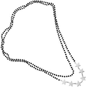 Collana doppio o triplo giro con cristalli briolè neri e charms - Stelle silver -Beloved_gioielli