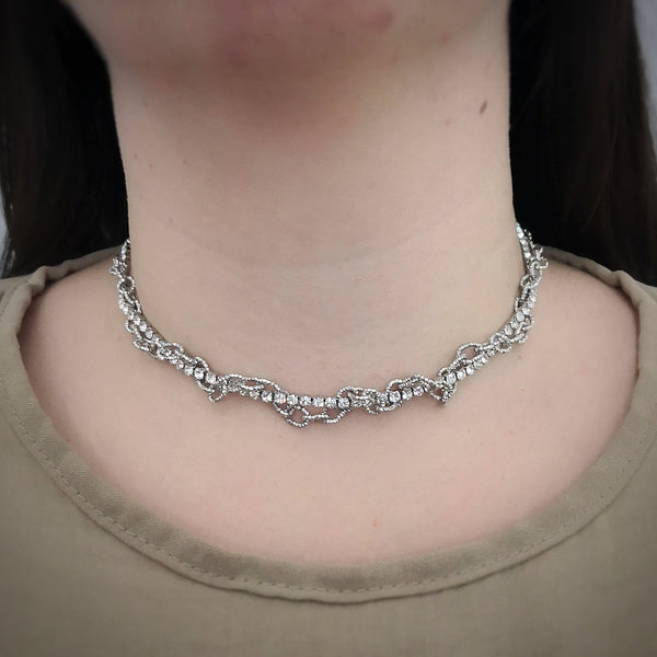 Beloved Collana Tre File Donna Con Cristalli E Charms - Acciaio Inossidabile - Color Silver