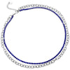 Collana due file Tennis e Groumette in acciaio silver - Cristalli blu -Beloved_gioielli