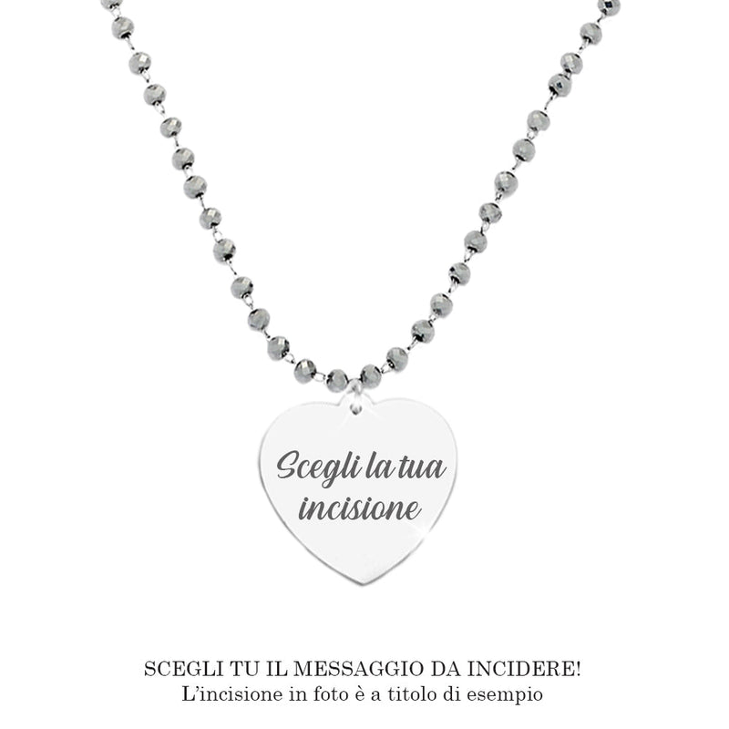 Collana emozionale con cristalli briolè silver - con incisione Personalizzabile -Beloved_gioielli