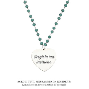 Collana emozionale con cristalli briolè tiffany - con incisione Personalizzabile -Beloved_gioielli