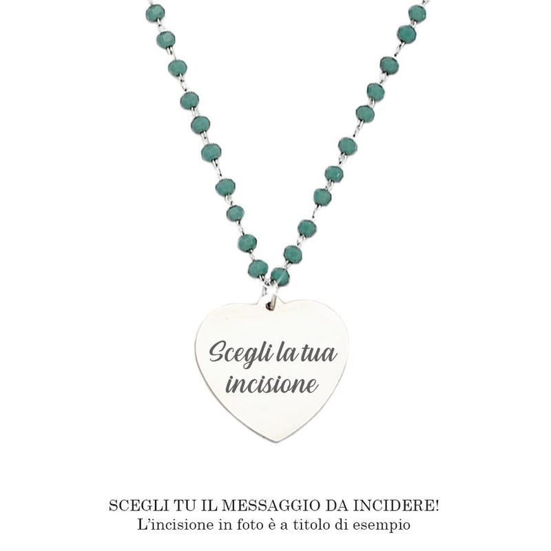 Collana emozionale con cristalli briolè tiffany - con incisione Personalizzabile -Beloved_gioielli