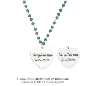 Collana emozionale con cristalli briolè tiffany - con incisione Personalizzabile -Beloved_gioielli