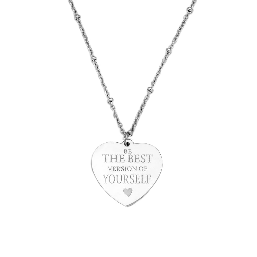 Collana emozionale con sferette in metallo con incisione - "Be the best version of yourself" -Beloved_gioielli