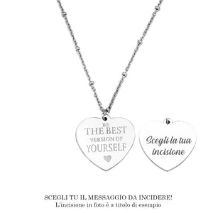 Collana emozionale con sferette in metallo con incisione - "Be the best version of yourself" -Beloved_gioielli