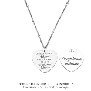 Collana emozionale con sferette in metallo con incisione - "L'unica regola del viaggio..." -Beloved_gioielli