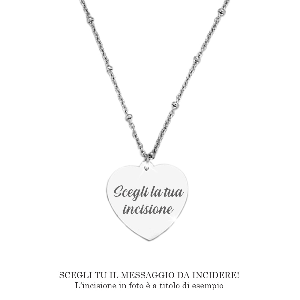 Collana emozionale con sferette in metallo - con incisione Personalizzabile -Beloved_gioielli