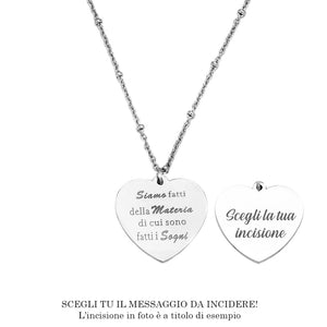 Collana emozionale con sferette in metallo con incisione - "Siamo fatti della materia..." -Beloved_gioielli