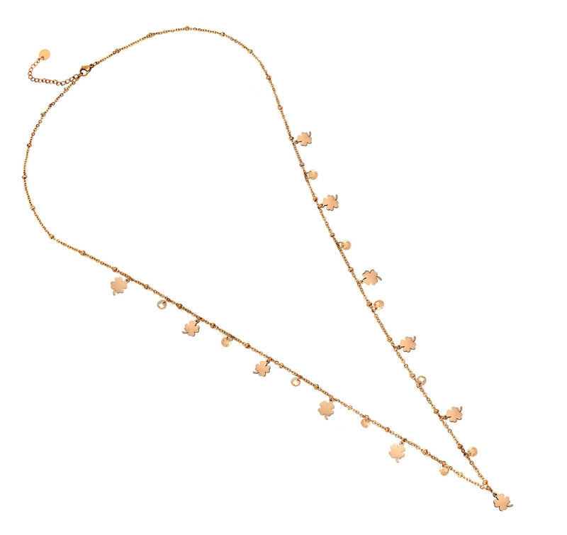 Collana Essential da donna lunga o doppio giro - Rose gold Quadrifogli -Beloved_gioielli