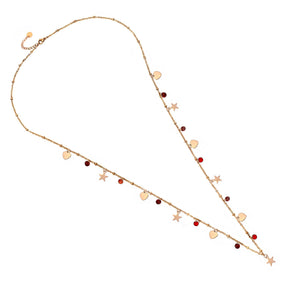 Collana Essential da donna lunga o doppio giro - Rose gold Stelle e Cuori -Beloved_gioielli