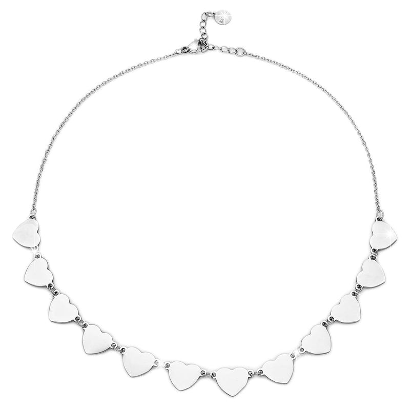 Collana girocollo donna Essential in acciaio con Charms - CUORI -Beloved_gioielli