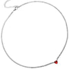 Collana Girocollo Tennis in Acciaio con Cuore centrale Rosso e Cristalli -Beloved_gioielli