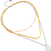 Collana in acciaio a tre file Silver, Rose gold e Gold con pendente - Cuore -Beloved_gioielli