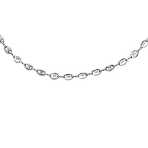 Collana in acciaio con catena lavorata colore Silver -Beloved_gioielli