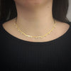 Collana in acciaio con catena Piattina colore Gold - Castoni -Beloved_gioielli