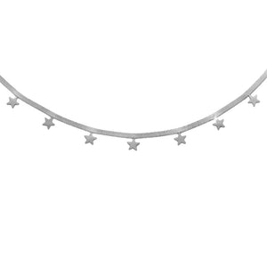 Collana in acciaio con catena Piattina colore silver - Stelle -Beloved_gioielli
