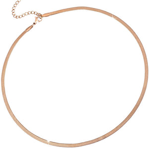 Collana in acciaio con catena Piattina Rose gold - Scegli la larghezza all'interno -Beloved_gioielli