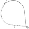 Collana in acciaio con catenina mista rolò e squadrata Silver - Cuore e Chiave -Beloved_gioielli