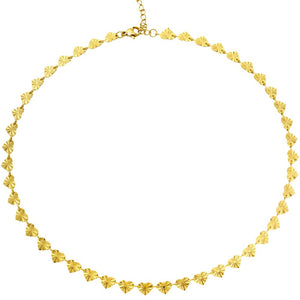 Collana in acciaio con charms in rilievo colore gold - Cuori -Beloved_gioielli