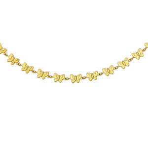 Collana in acciaio con charms in rilievo colore gold - Farfalle -Beloved_gioielli