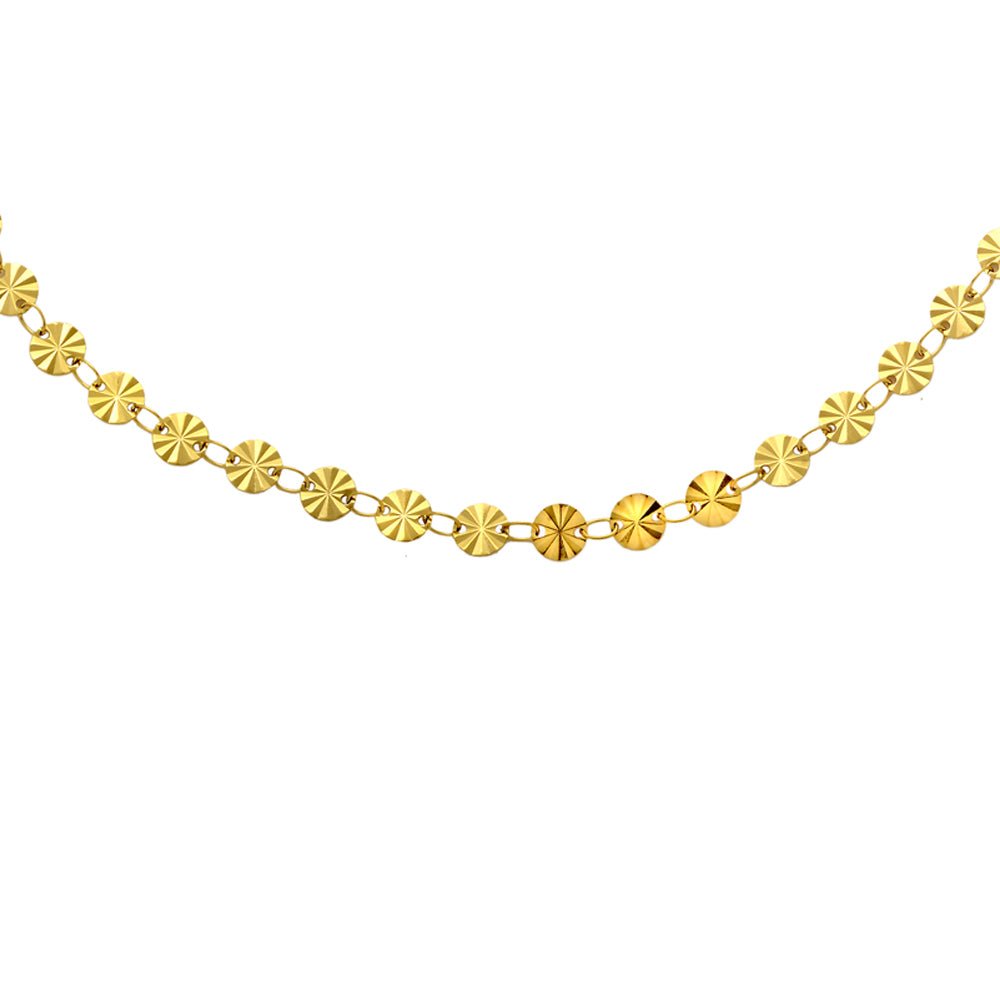 Collana in acciaio con charms in rilievo colore gold - Round -Beloved_gioielli