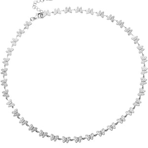 Collana in acciaio con charms in rilievo colore silver - Farfalla -Beloved_gioielli