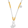 Collana in acciaio con pendente Gatto e Zampa - Silver e Gold -Beloved_gioielli