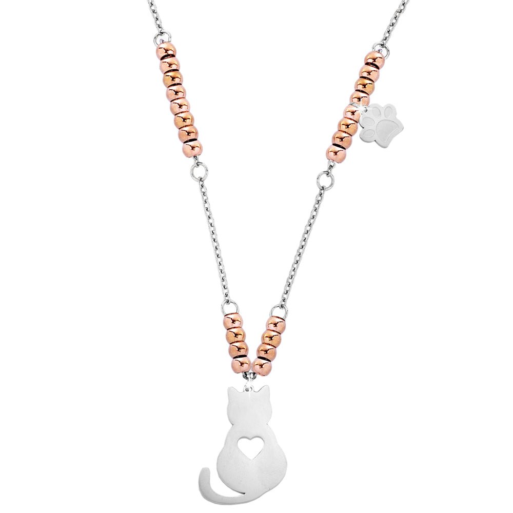 Limok Collane in acciaio inox con puzzle a forma di gatto, catena dell'amicizia per uomo e donna, 2 coppie di innamorati, Nero Limok Collane in acciaio inox con puzzle a forma di gatto, catena dell'amicizia per uomo e donna, 2 coppie di innamorati, Nero