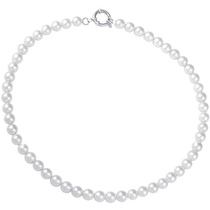 Collana in acciaio con Perle bianche Small -Beloved_gioielli