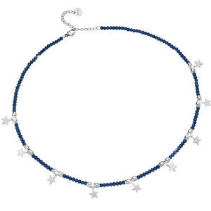 Collana in acciaio Crystal Chic - Cristalli Blu e Stelle -Beloved_gioielli