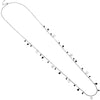 Collana lunga con cristalli Briolè Neri e charms pendenti Silver - Cuori -Beloved_gioielli