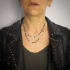 Collana lunga con cristalli Briolè Neri e charms pendenti Silver - Squared -Beloved_gioielli