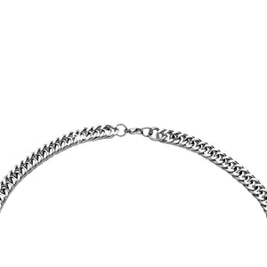 Collana lunga in acciaio con catena groumette Silver -Beloved_gioielli