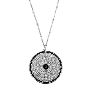 Collana lunga in acciaio, cristalli bianchi e neri Sparkling On! Round -Beloved_gioielli