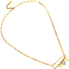 Collana maglia a profilo squadrato in acciaio e spilla - Cuori e Quadrifoglio Gold -Beloved_gioielli