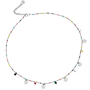 Collana SUMMER VIBES con cristalli e smalti - Silver Cuori -Beloved_gioielli