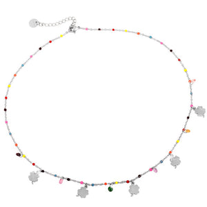 Collana SUMMER VIBES con cristalli e smalti - Silver Quadrifogli -Beloved_gioielli