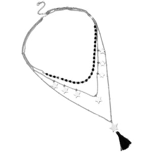 Collana tripla con Cristalli Briolè e Nappina - Stelle -Beloved_gioielli