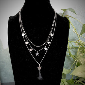 Collana tripla con Cristalli Briolè e Nappina - Stelle -Beloved_gioielli