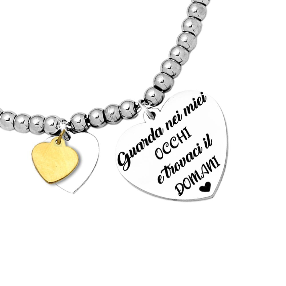 Bracciale emozionale inciso con frase