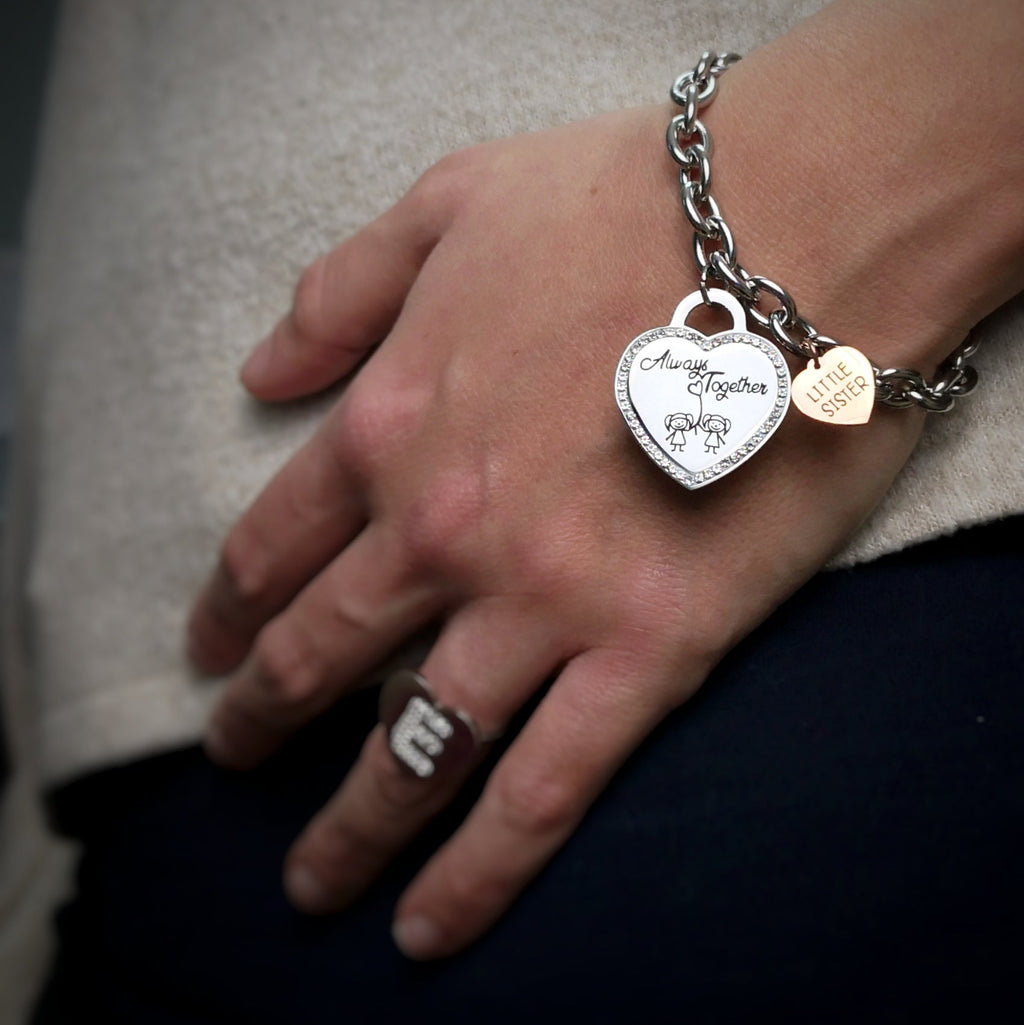 Coppia di Bracciali groumette con incisione per sorelle - "Always together " -Beloved_gioielli