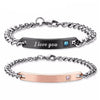 Coppia di Bracciali in acciaio con cristalli - Uomo e Donna - personalizzabili con incisione -Beloved_gioielli