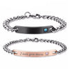 Coppia di Bracciali in acciaio con cristalli - Uomo e Donna - personalizzabili con incisione -Beloved_gioielli
