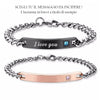 Coppia di Bracciali in acciaio con cristalli - Uomo e Donna - personalizzabili con incisione -Beloved_gioielli