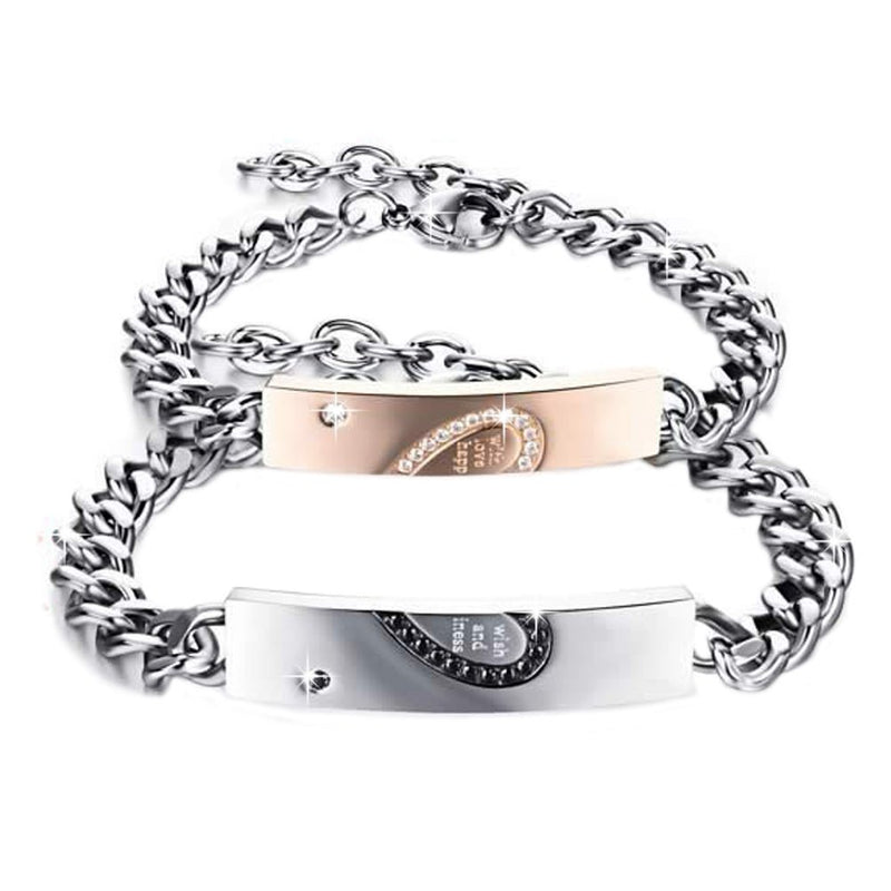 Euramerican corona Vintage in acciaio inox Brads bracciale per uomo tessuto perl Euramerican corona Vintage in acciaio inox Brads bracciale per uomo tessuto perl
