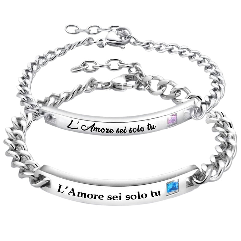 Coppia di Bracciali uomo e donna Edizione Speciale San Valentino con incisione - 