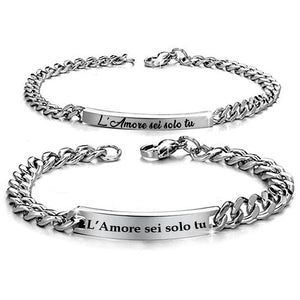 Coppia di Bracciali uomo e donna Edizione Speciale San Valentino con incisione - "L'amore sei solo tu" -Beloved_gioielli